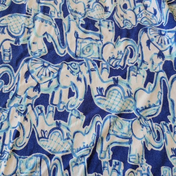 Lilly Pulitzer Ophelia Dress Bomber Blue Get Trunky Engeneered Print Size Medium - Picture 6 of 10